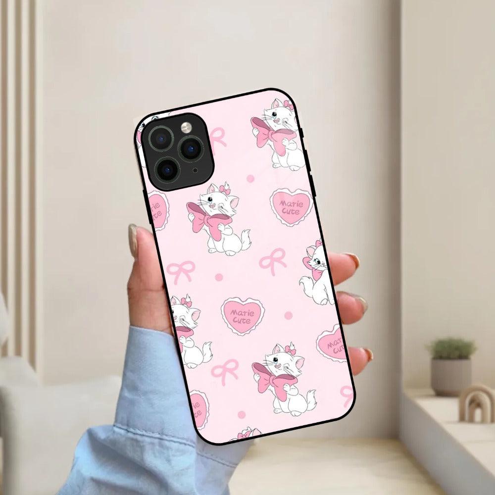 Cute Kitty Bliss Glass Case Cover For iPhone - ShopOnCliQ