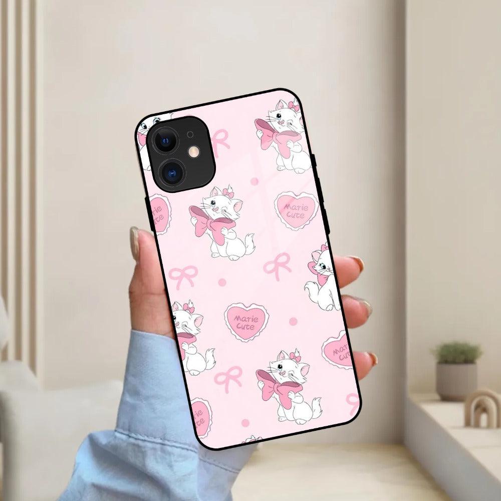 Cute Kitty Bliss Glass Case Cover For iPhone - ShopOnCliQ