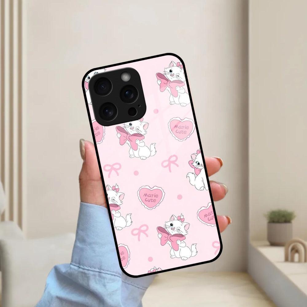 Cute Kitty Bliss Glass Case Cover For iPhone - ShopOnCliQ