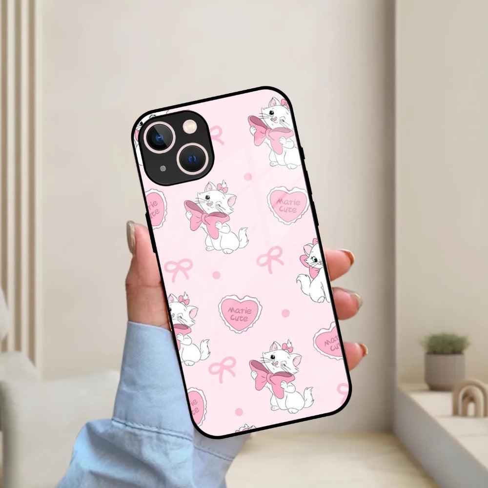 Cute Kitty Bliss Glass Case Cover For iPhone - ShopOnCliQ