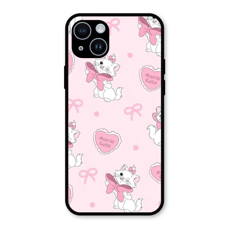 Cute Kitty Bliss Glass Case Cover For iPhone 14 Plus