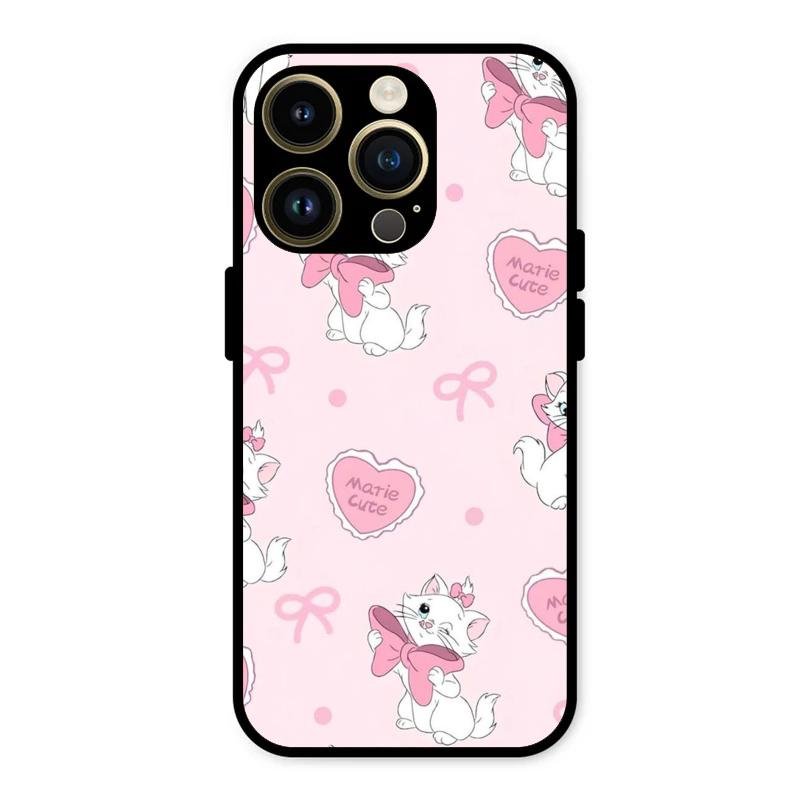 Cute Kitty Bliss Glass Case Cover For iPhone 14 Pro