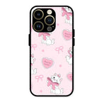 Cute Kitty Bliss Glass Case Cover For iPhone 14 Pro