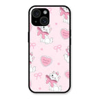 Cute Kitty Bliss Glass Case Cover For iPhone 15