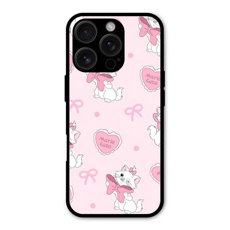Cute Kitty Bliss Glass Case Cover For iPhone 16 Pro Max