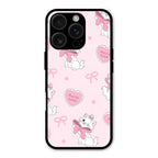 Cute Kitty Bliss Glass Case Cover For iPhone 16 Pro