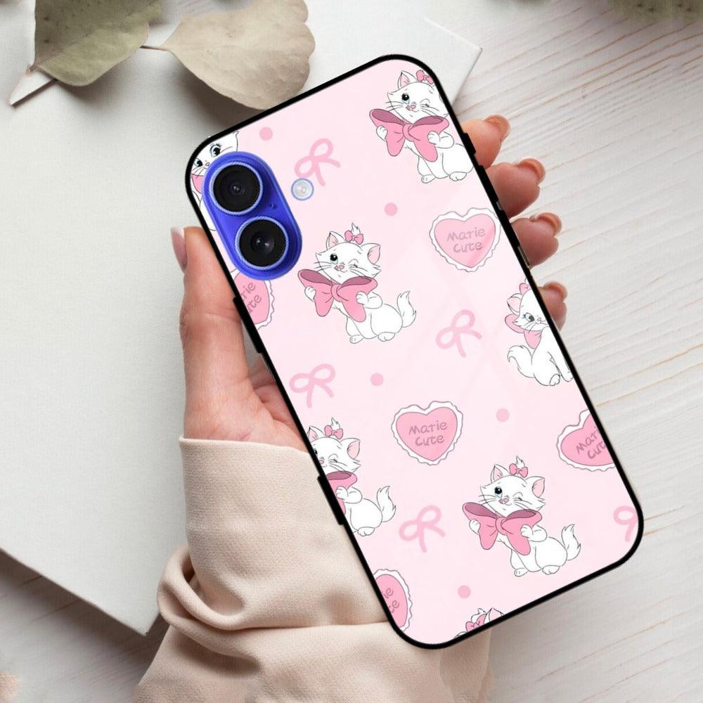 Cute Kitty Bliss Glass Case Cover For iPhone - ShopOnCliQ