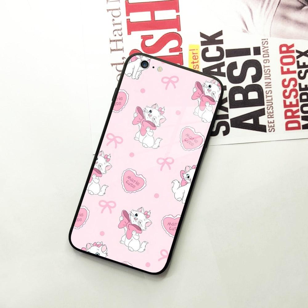 Cute Kitty Bliss Glass Case Cover For iPhone - ShopOnCliQ