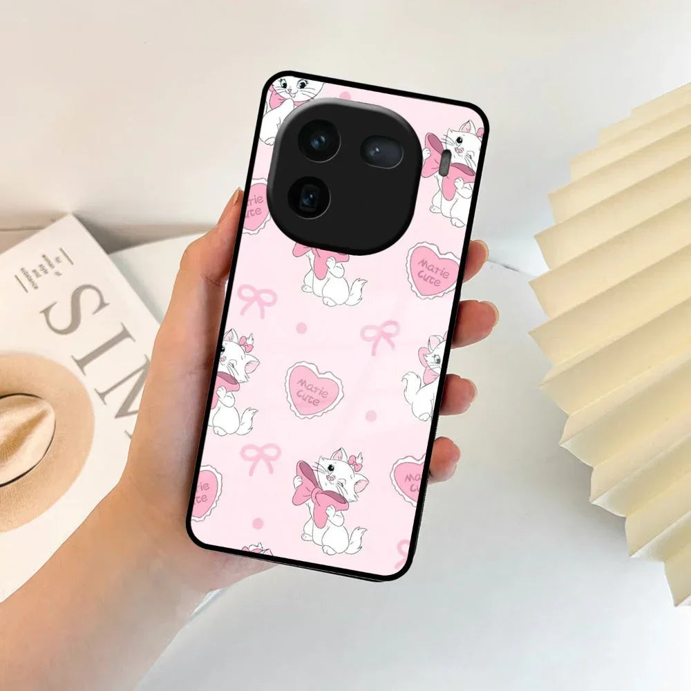 Cute Kitty Bliss Glass Case Cover For iQOO - ShopOnCliQ