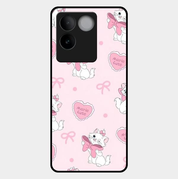 Cute Kitty Bliss Glass Case Cover For Iqoo Z7 Pro 5G
