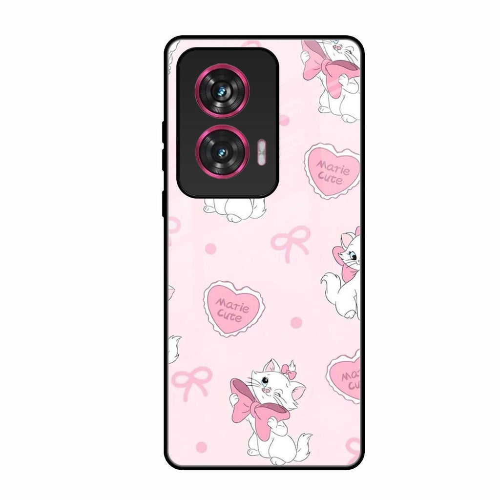 Cute Kitty Bliss Glass Case Cover For Motorola Edge 50 Fusion 5G
