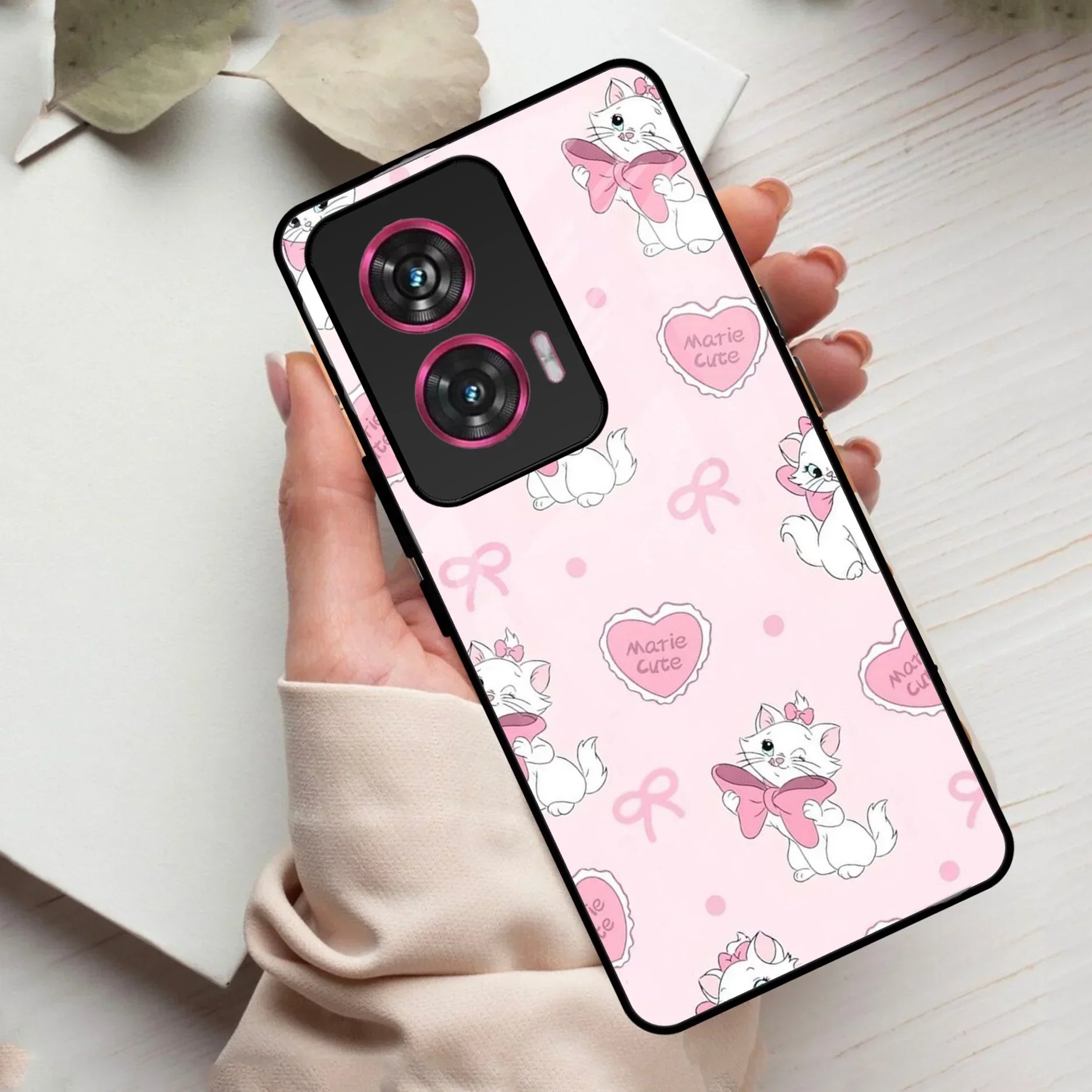 Cute Kitty Bliss Glass Case Cover For Motorola - ShopOnCliQ