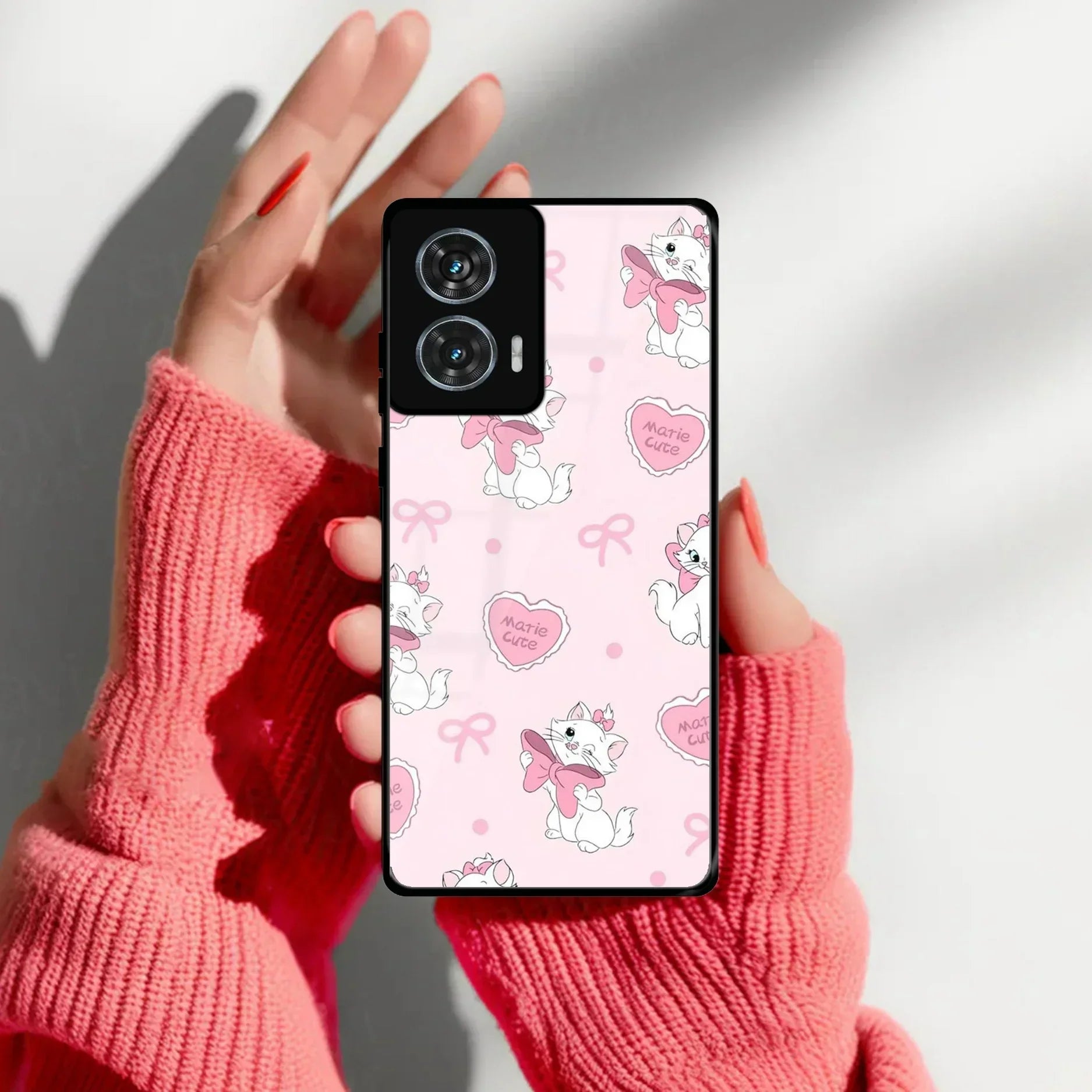 Cute Kitty Bliss Glass Case Cover For Motorola - ShopOnCliQ