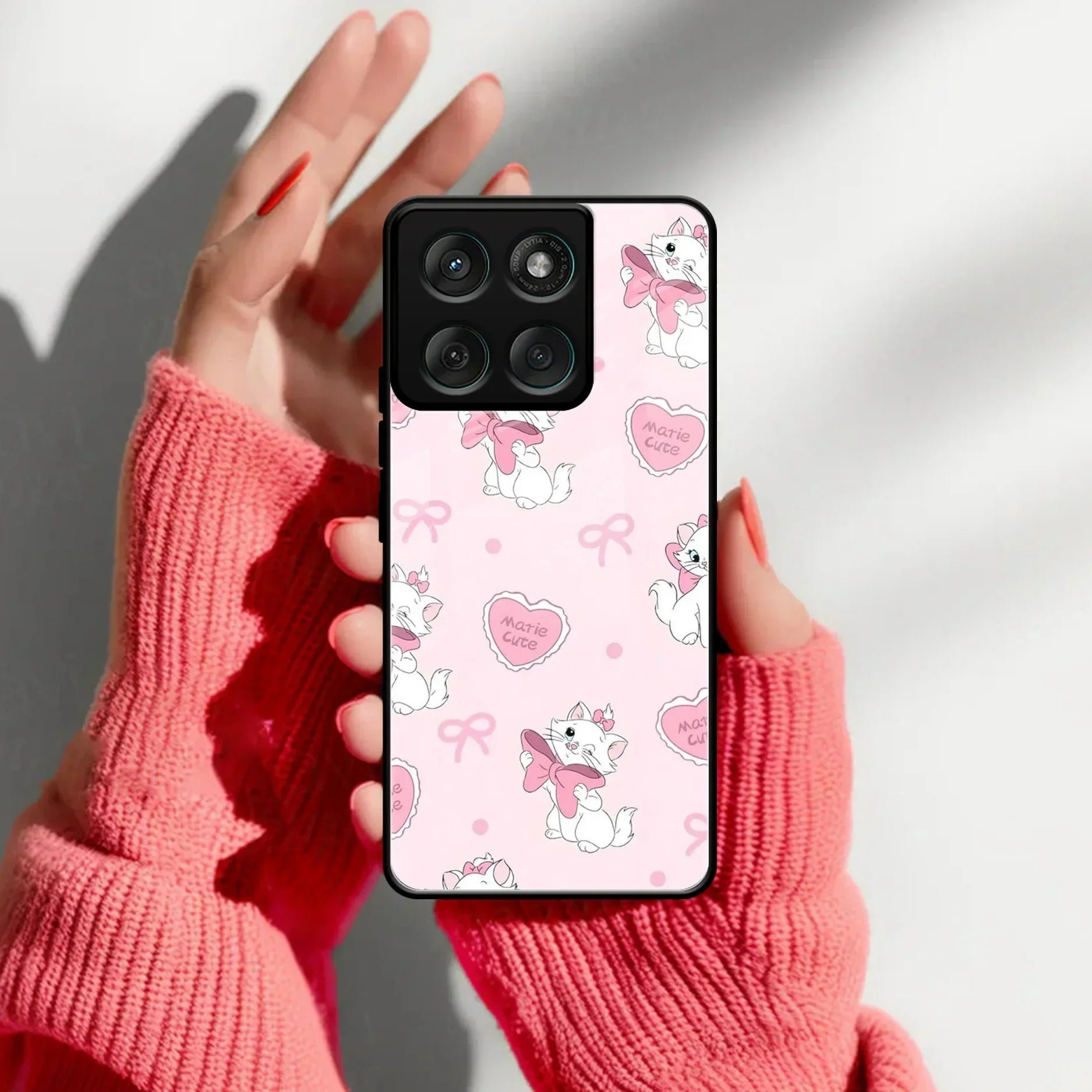 Cute Kitty Bliss Glass Case Cover For Motorola - ShopOnCliQ