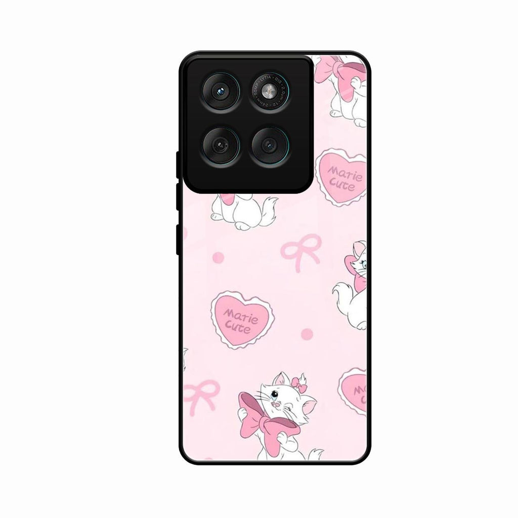 Cute Kitty Bliss Glass Case Cover For Motorola G57 Power 5G