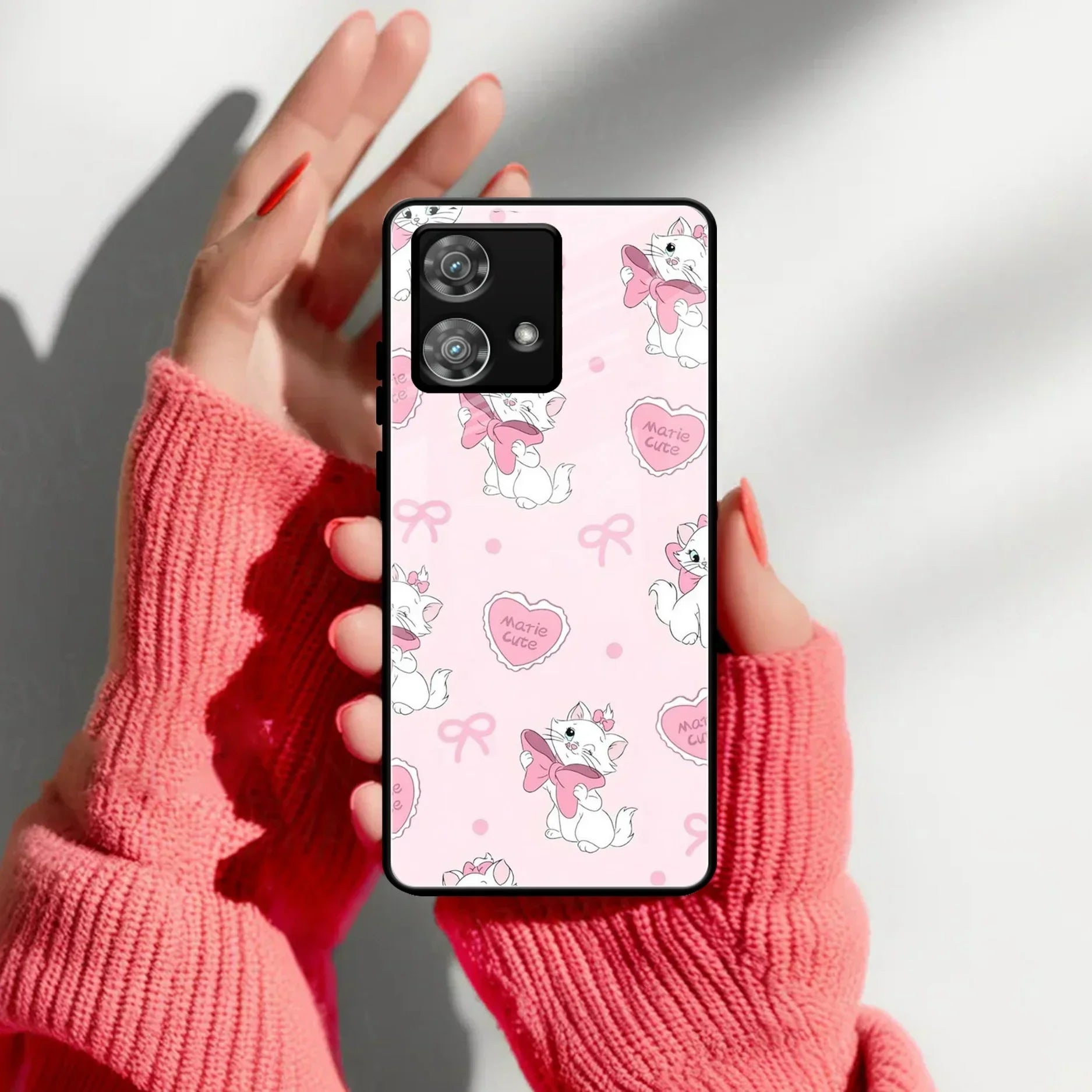 Cute Kitty Bliss Glass Case Cover For Motorola - ShopOnCliQ
