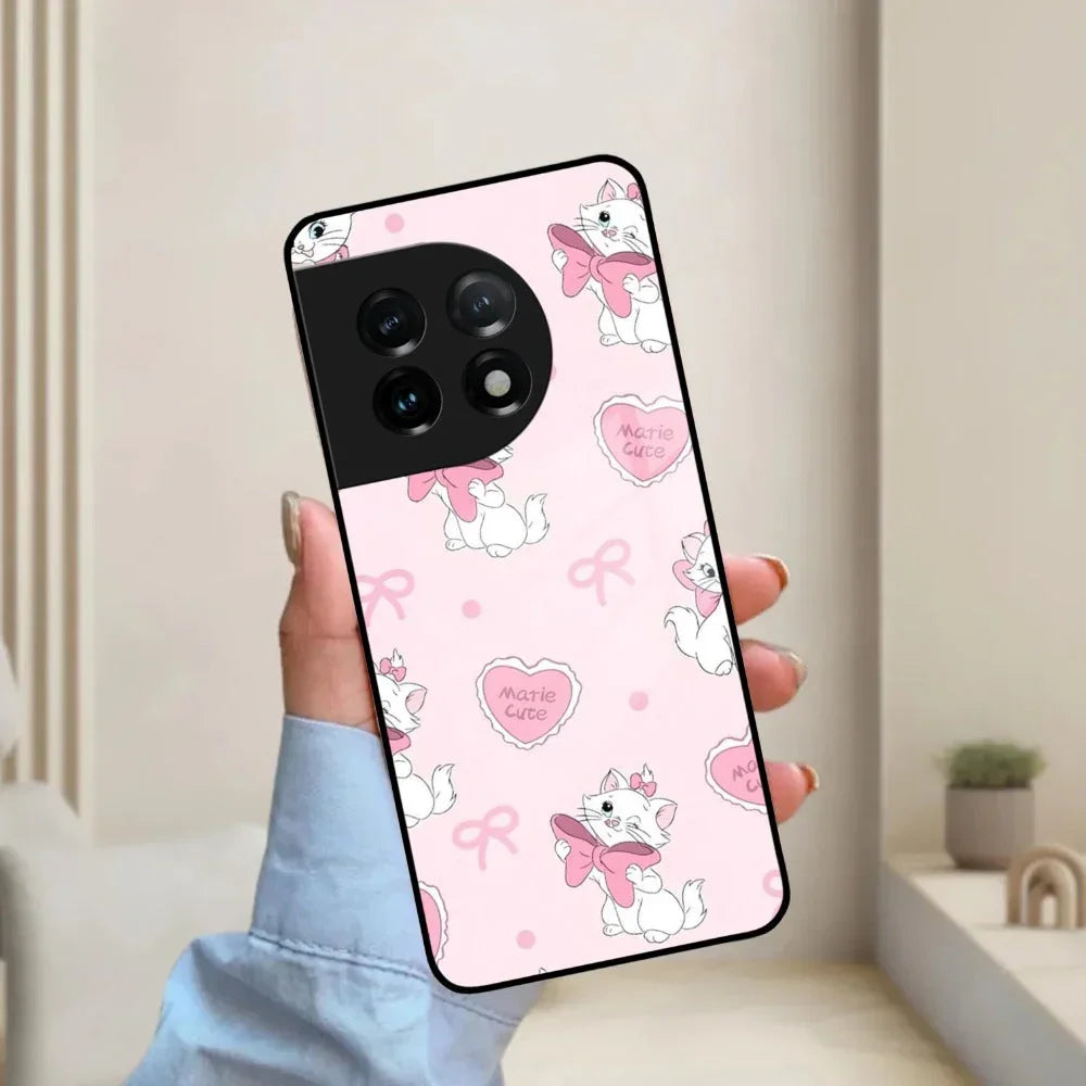 Cute Kitty Bliss Glass Case Cover For Oneplus - ShopOnCliQ