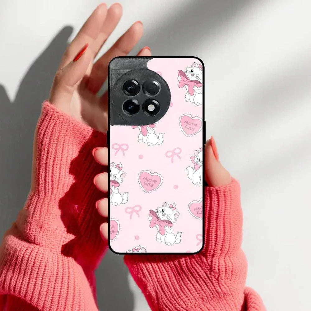 Cute Kitty Bliss Glass Case Cover For Oneplus - ShopOnCliQ