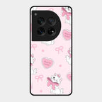 Cute Kitty Bliss Glass Case Cover For Oneplus 12 5G
