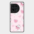 Cute Kitty Bliss Glass Case Cover For Oneplus 12R 5G