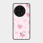 Cute Kitty Bliss Glass Case Cover For Oneplus 13 5G