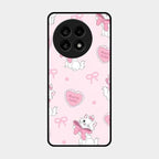 Cute Kitty Bliss Glass Case Cover For Oneplus 13R 5G