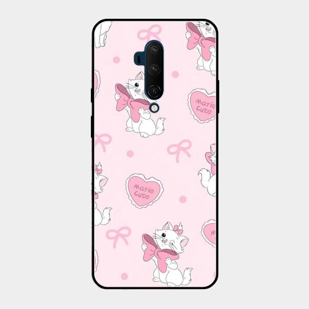 Cute Kitty Bliss Glass Case Cover For Oneplus 7T Pro