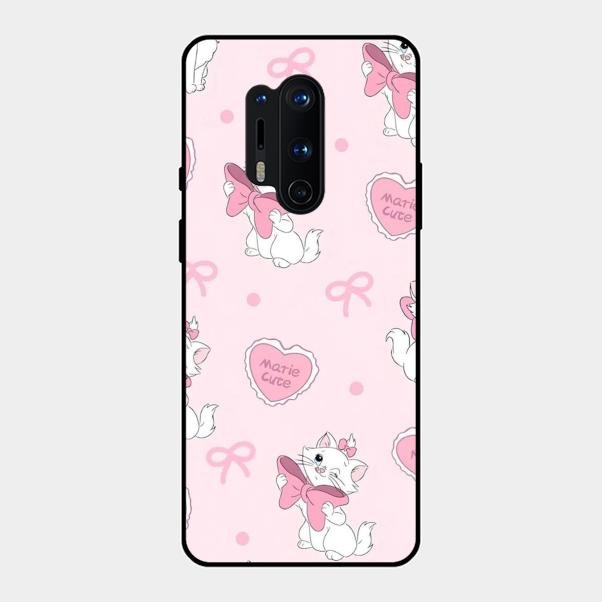 Cute Kitty Bliss Glass Case Cover For Oneplus 8 Pro