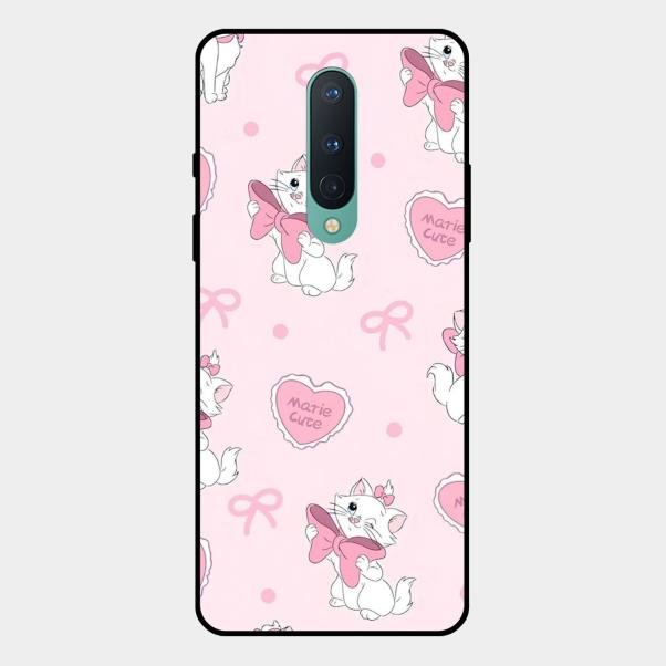 Cute Kitty Bliss Glass Case Cover For Oneplus 8
