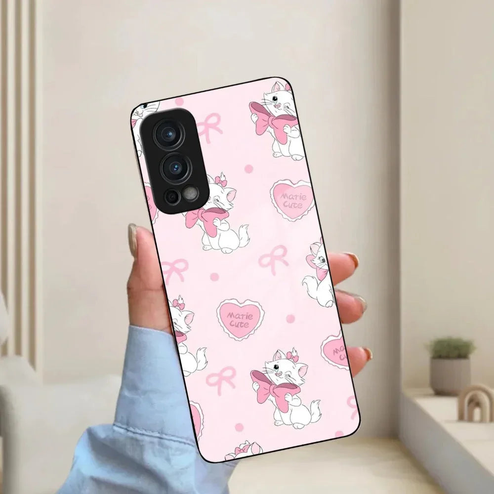 Cute Kitty Bliss Glass Case Cover For Oneplus - ShopOnCliQ