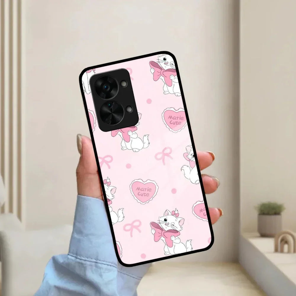 Cute Kitty Bliss Glass Case Cover For Oneplus - ShopOnCliQ