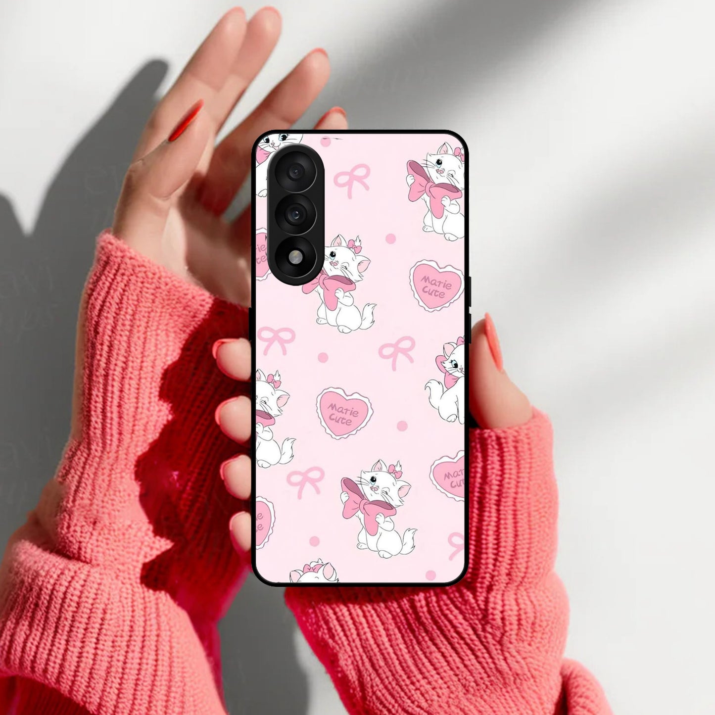 Cute Kitty Bliss Glass Case Cover For Oneplus