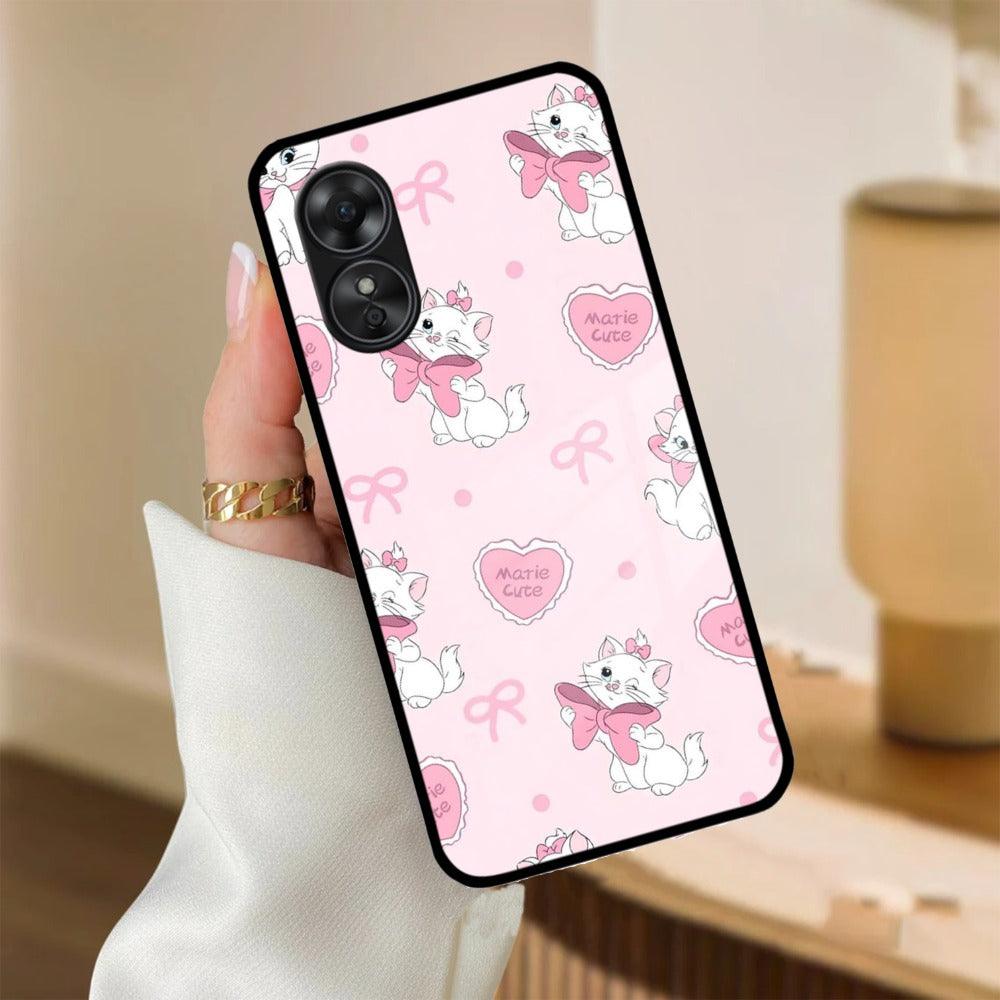 Cute Kitty Bliss Glass Case Cover For Oppo