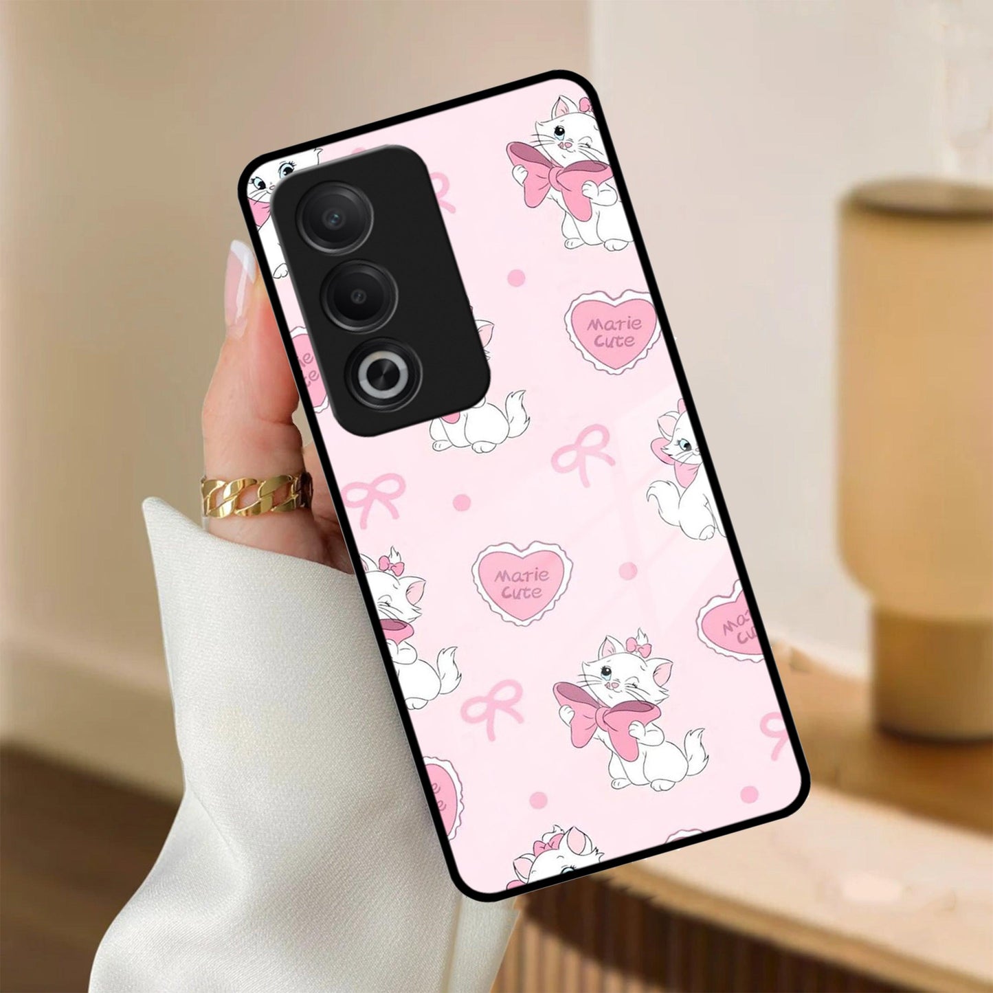 Cute Kitty Bliss Glass Case Cover For Oppo