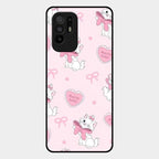Cute Kitty Bliss Glass Case Cover For Oppo F19 Pro Plus 5G