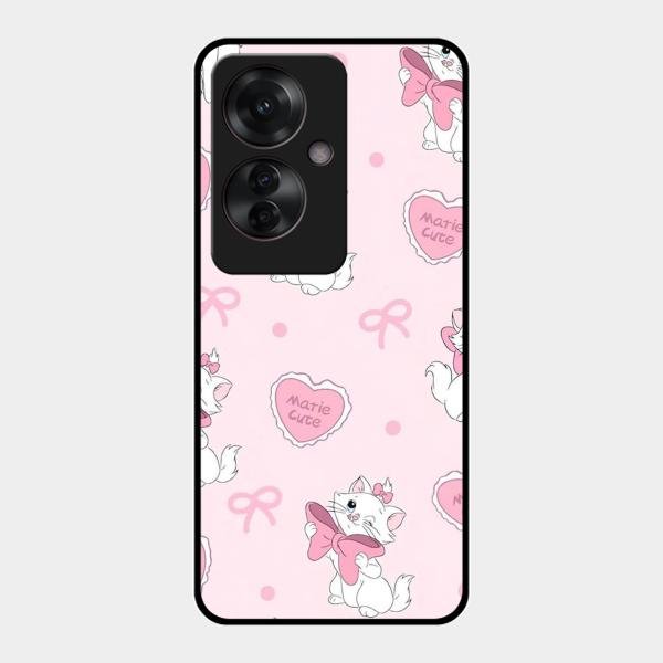 Cute Kitty Bliss Glass Case Cover For Oppo F25 Pro 5G