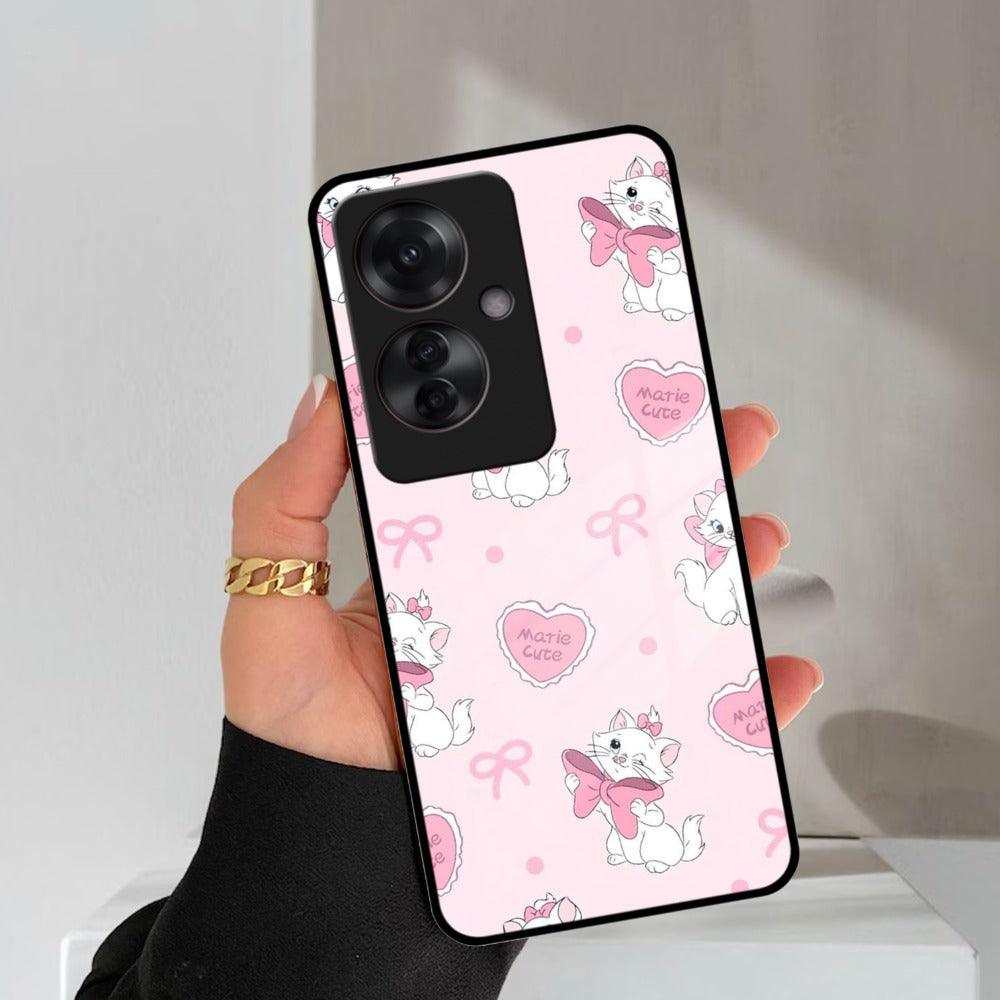 Cute Kitty Bliss Glass Case Cover For Oppo