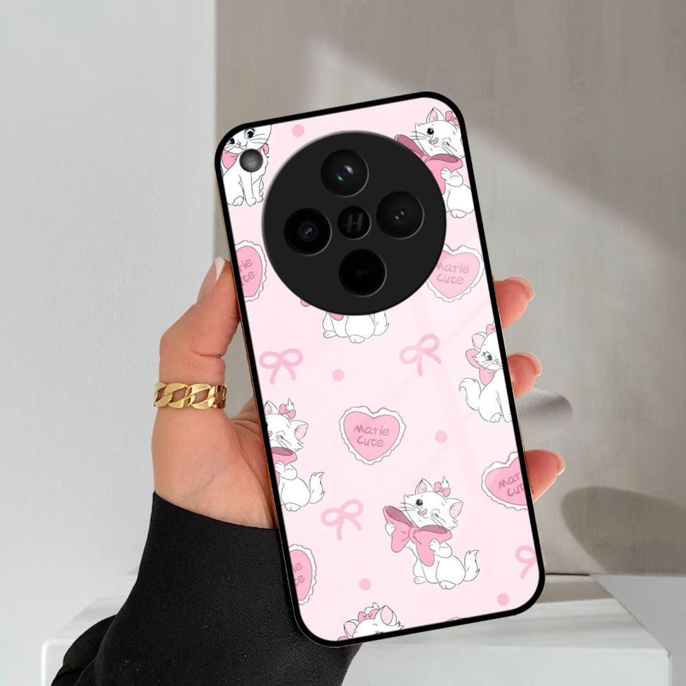 Cute Kitty Bliss Glass Case Cover For Oppo