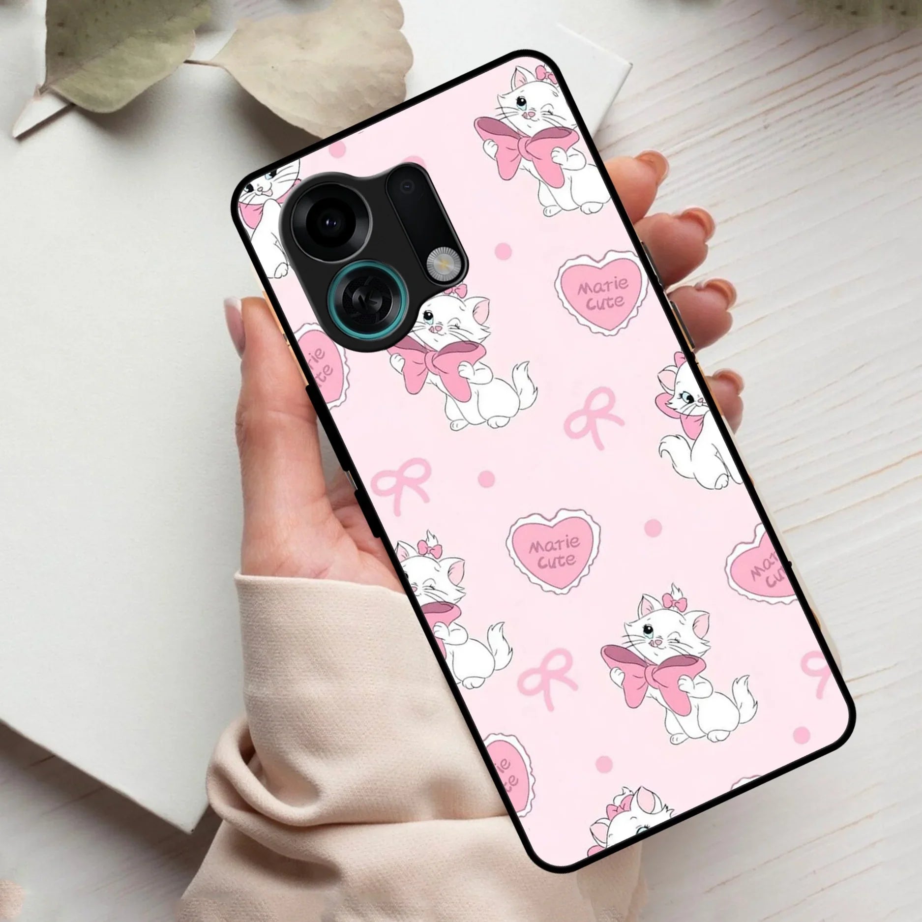 Cute Kitty Bliss Glass Case Cover For Oppo - ShopOnCliQ