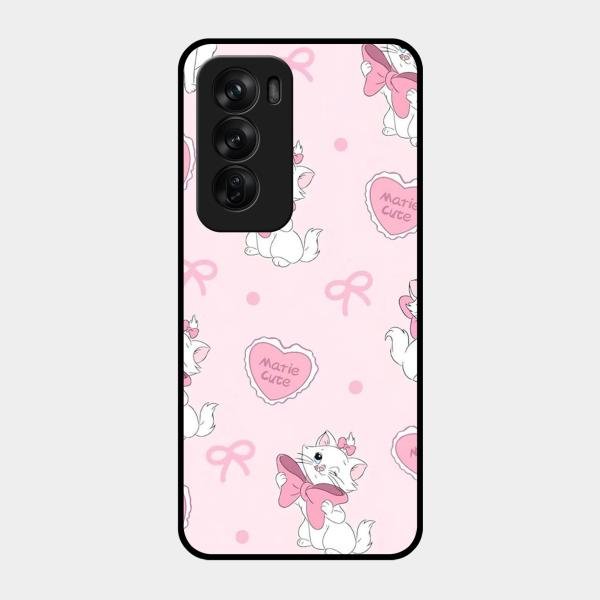 Cute Kitty Bliss Glass Case Cover For Oppo Reno 12 Pro 5G