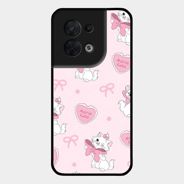 Cute Kitty Bliss Glass Case Cover For Oppo Reno 8 5G