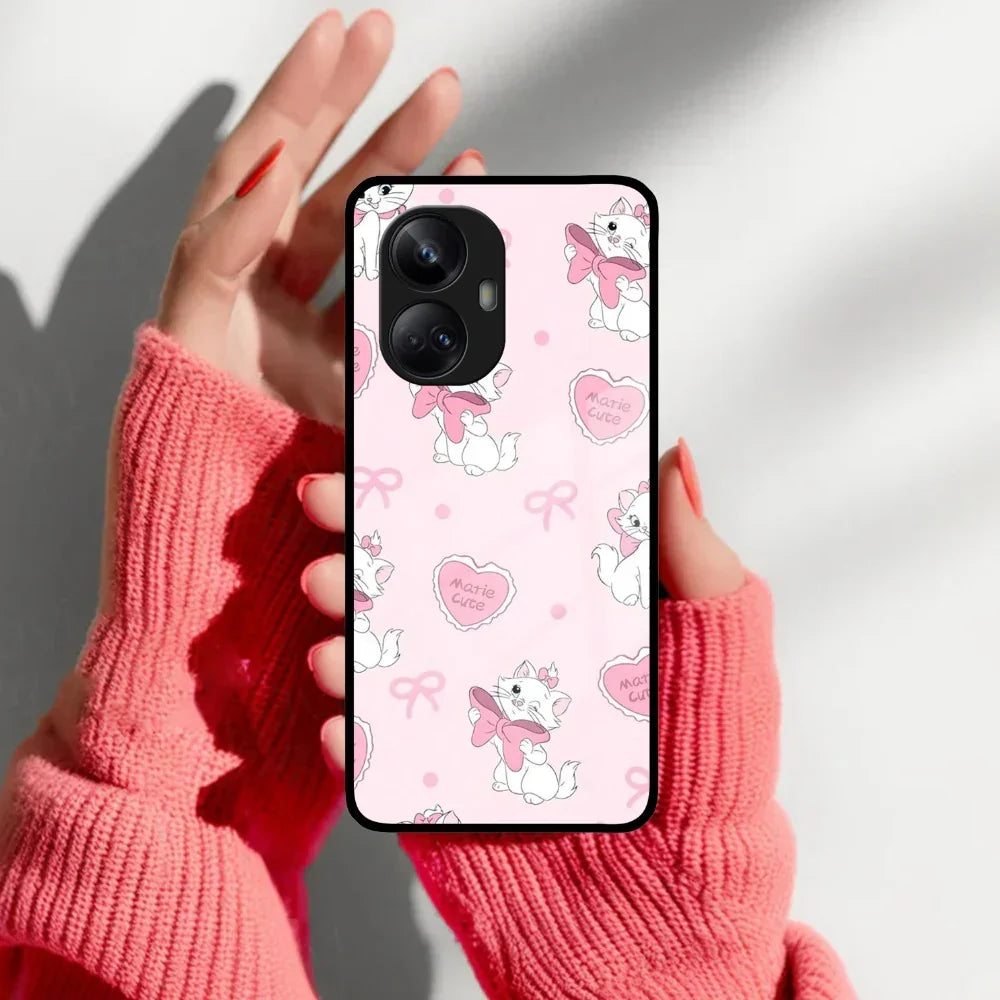 Cute Kitty Bliss Glass Case Cover For Realme/Narzo - ShopOnCliQ