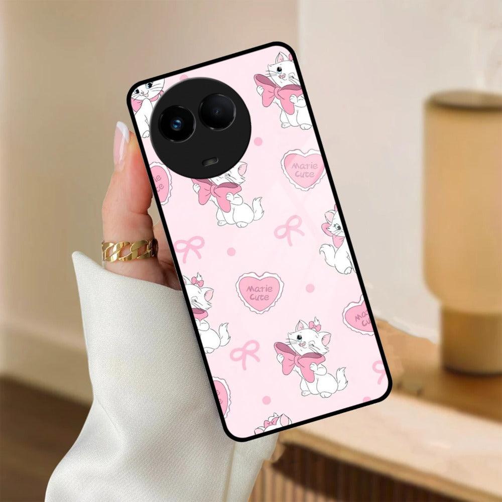 Cute Kitty Bliss Glass Case Cover For Realme/Narzo