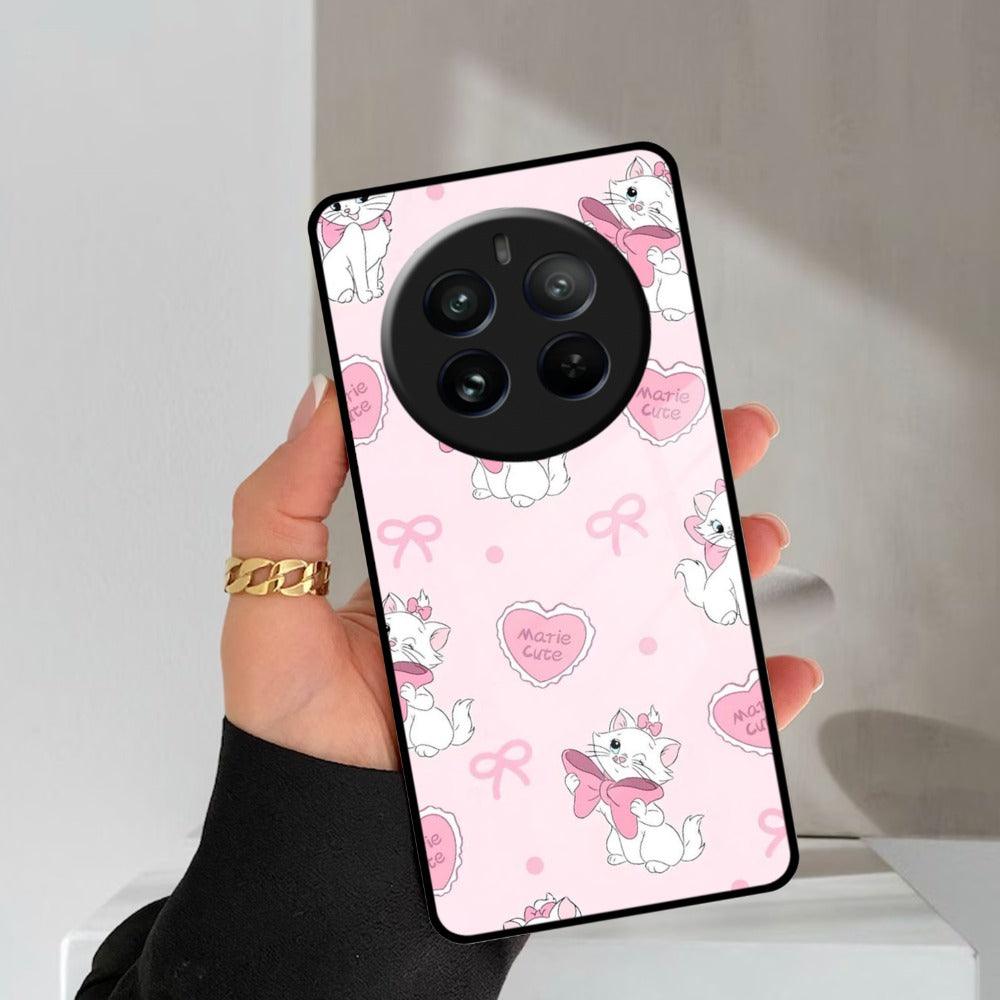 Cute Kitty Bliss Glass Case Cover For Realme/Narzo