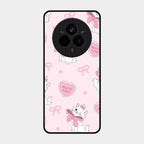Cute Kitty Bliss Glass Case Cover For Realme 14 Pro Plus 5G