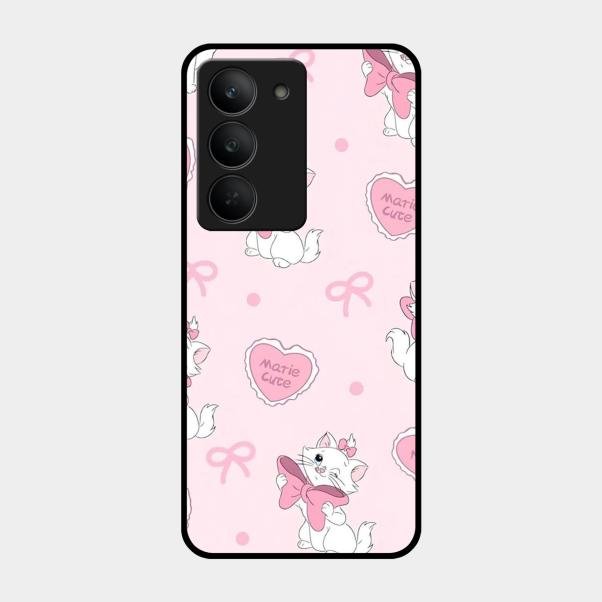 Cute Kitty Bliss Glass Case Cover For Realme 14X 5G