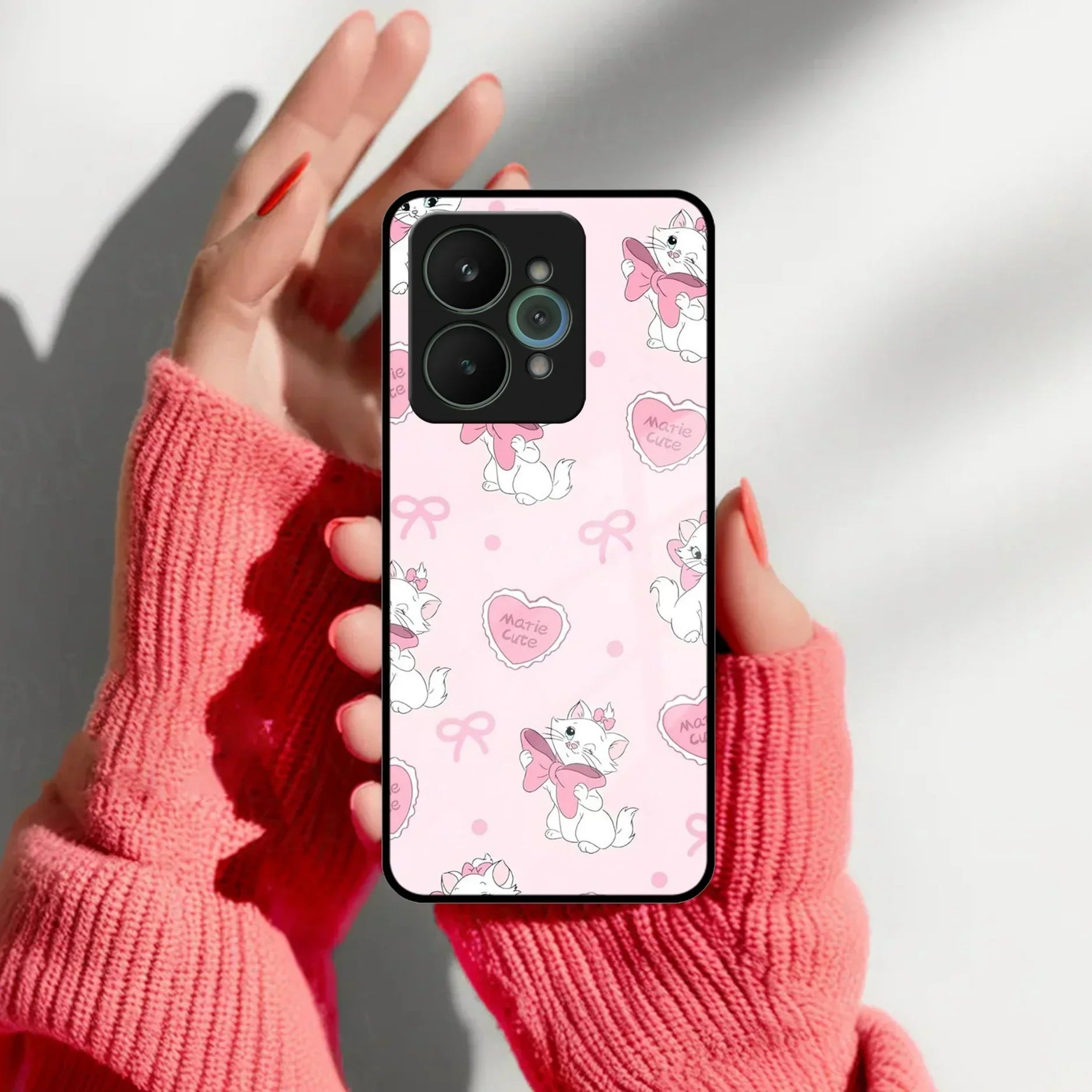 Cute Kitty Bliss Glass Case Cover For Realme/Narzo - ShopOnCliQ