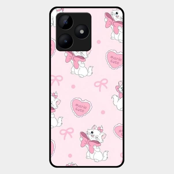 Cute Kitty Bliss Glass Case Cover For Realme C53