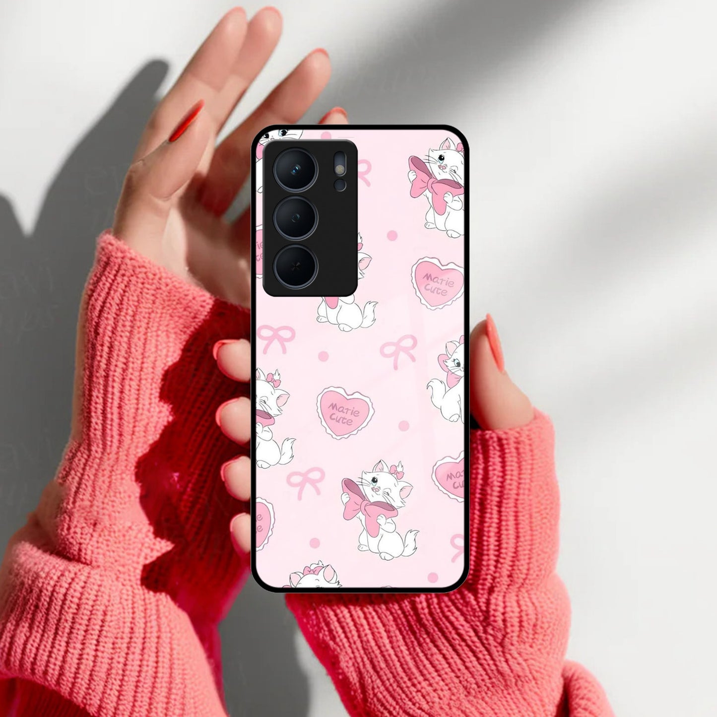 Cute Kitty Bliss Glass Case Cover For Realme/Narzo