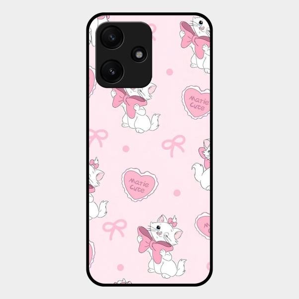 Cute Kitty Bliss Glass Case Cover For Redmi 12 5G